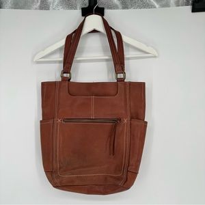 Margot Brown Leather Pebbled Shoulder Tote Bag